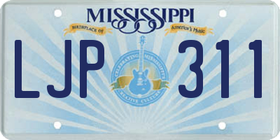 MS license plate LJP311