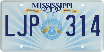 MS license plate LJP314