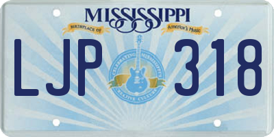MS license plate LJP318