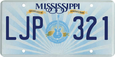 MS license plate LJP321