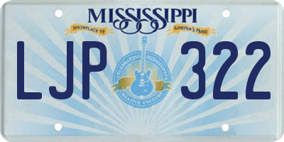 MS license plate LJP322