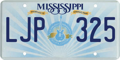 MS license plate LJP325