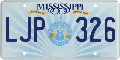 MS license plate LJP326