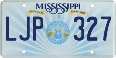 MS license plate LJP327