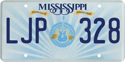 MS license plate LJP328
