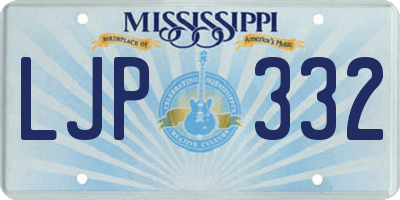 MS license plate LJP332