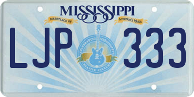 MS license plate LJP333