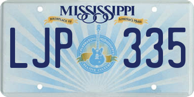 MS license plate LJP335
