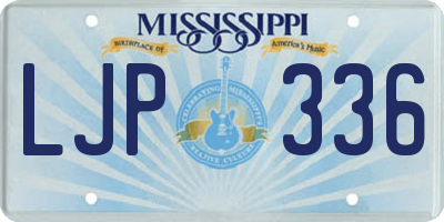 MS license plate LJP336