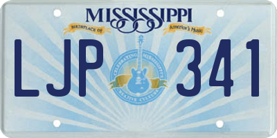 MS license plate LJP341