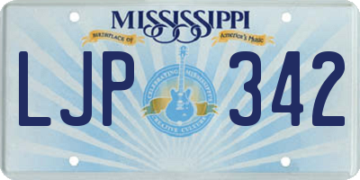 MS license plate LJP342