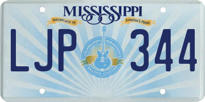MS license plate LJP344