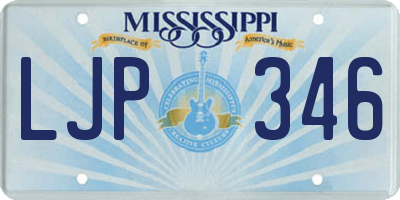 MS license plate LJP346