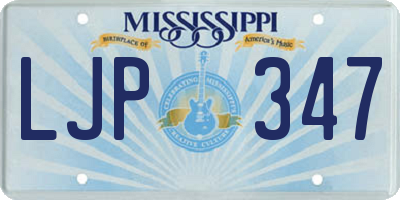 MS license plate LJP347