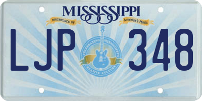 MS license plate LJP348