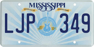 MS license plate LJP349