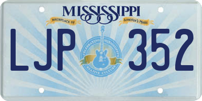 MS license plate LJP352