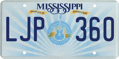 MS license plate LJP360