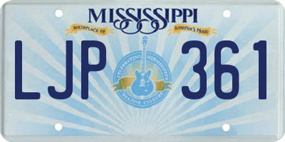 MS license plate LJP361