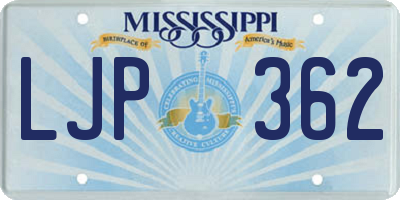 MS license plate LJP362