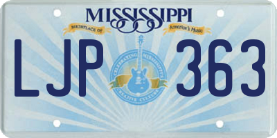 MS license plate LJP363