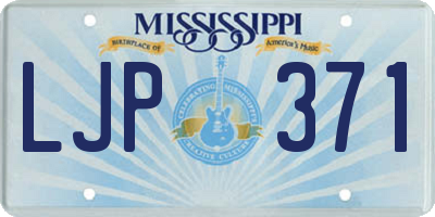 MS license plate LJP371