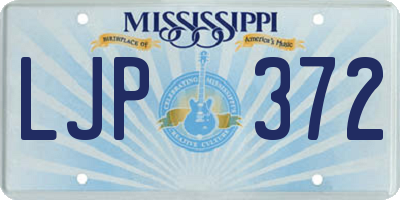 MS license plate LJP372