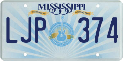 MS license plate LJP374