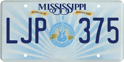 MS license plate LJP375