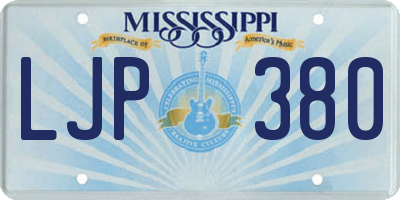 MS license plate LJP380