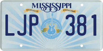 MS license plate LJP381