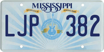 MS license plate LJP382