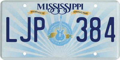 MS license plate LJP384