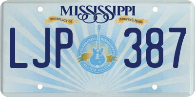 MS license plate LJP387