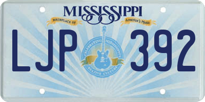 MS license plate LJP392