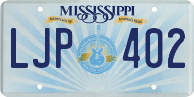 MS license plate LJP402