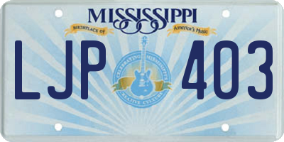 MS license plate LJP403