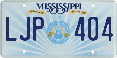 MS license plate LJP404