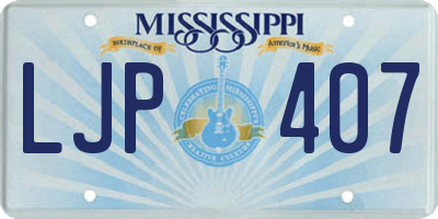 MS license plate LJP407