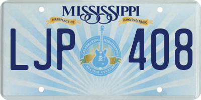 MS license plate LJP408
