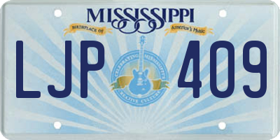 MS license plate LJP409