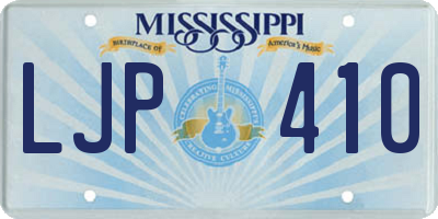 MS license plate LJP410