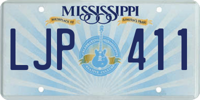 MS license plate LJP411