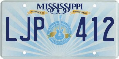 MS license plate LJP412