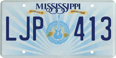 MS license plate LJP413