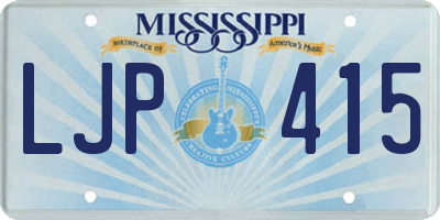 MS license plate LJP415