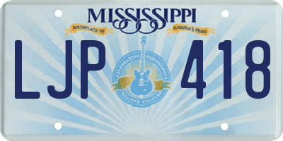 MS license plate LJP418