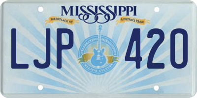 MS license plate LJP420