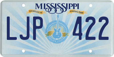 MS license plate LJP422