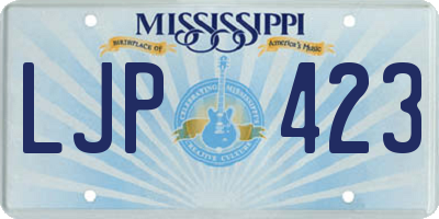 MS license plate LJP423